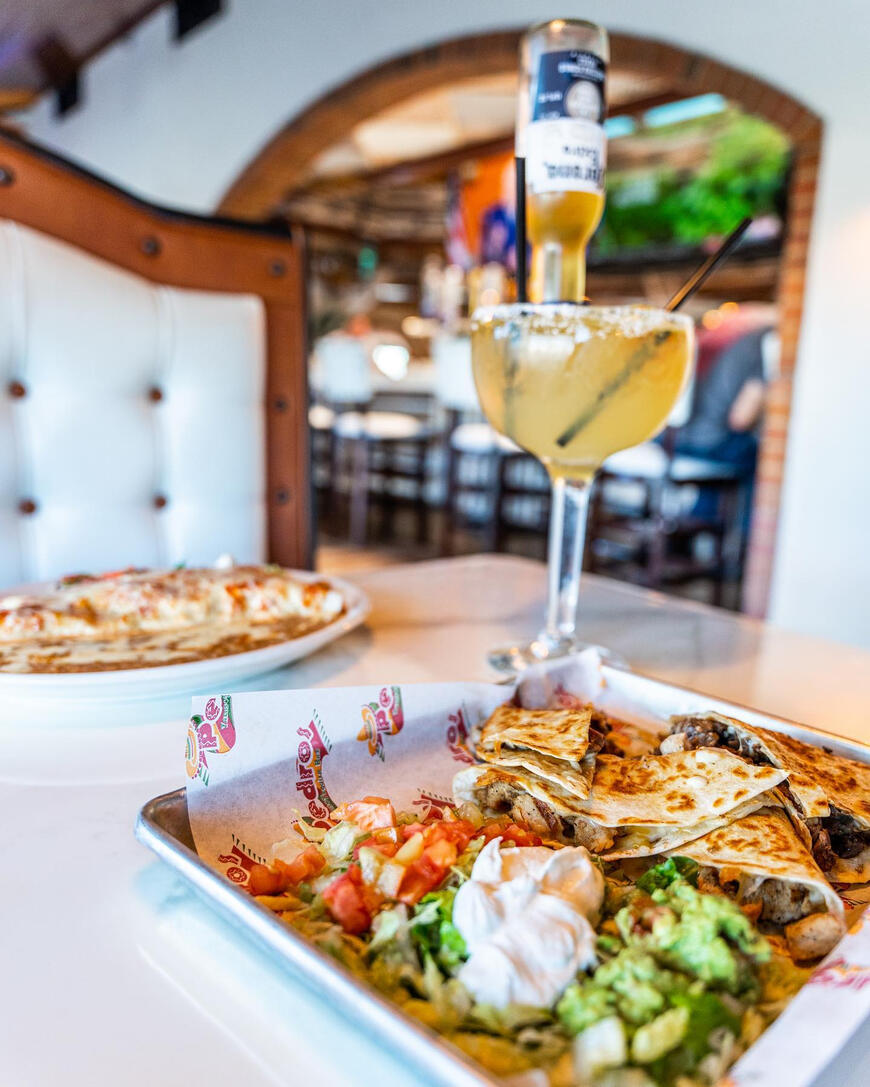 Amazing quesadillas and margaritas for everyone.